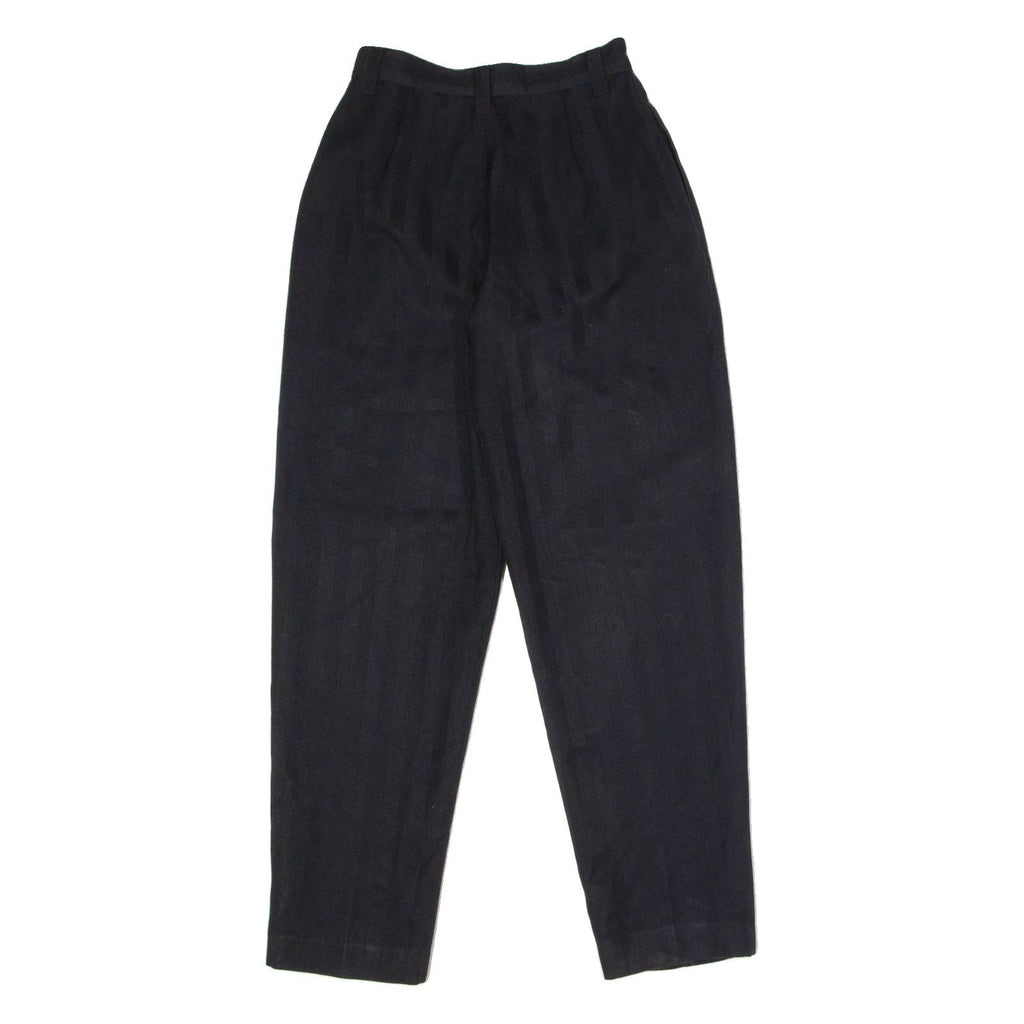 CR-4709 Striped Womens Trousers Black Slim Tapered 90s W24 L28