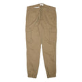 PIER ONE Mens Relaxed Beige Cargo Cotton Blend Trousers W34 L32