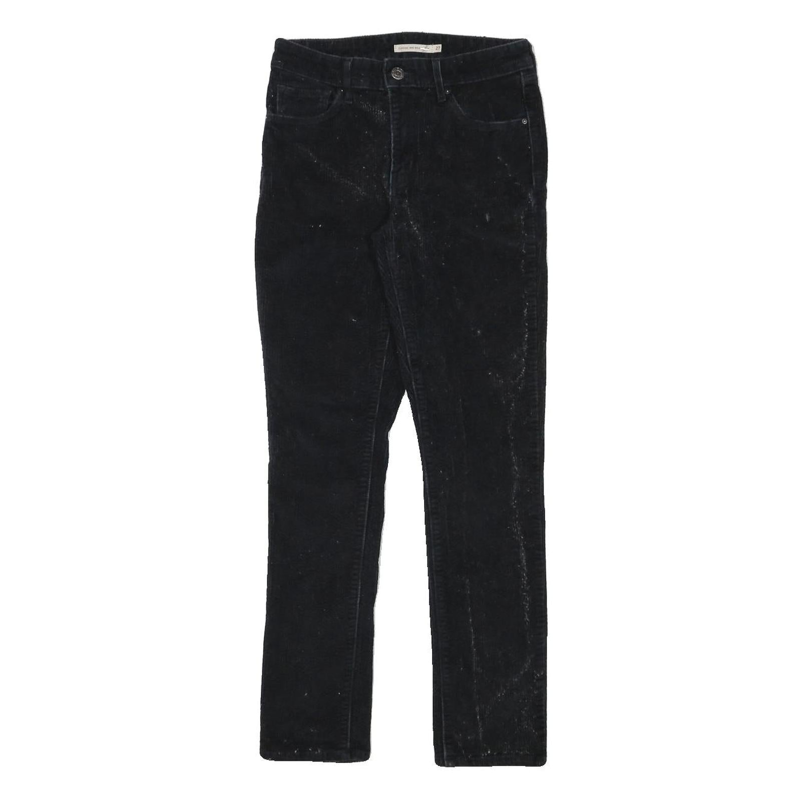 LEVI'S Womens Cotton Blend Black Slim Skinny Trousers W25 L27 Fashion Casual