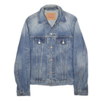 LEVI'S Mens Blue Denim Jacket S Cotton Classic Button Closure Casual Wear