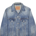 LEVI'S Mens Blue Denim Jacket S Cotton Classic Button Closure Casual Wear