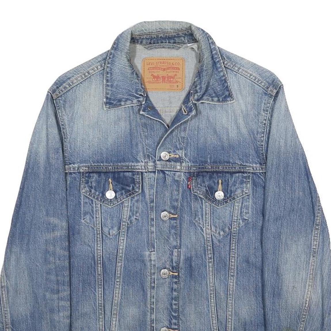 LEVI'S Mens Blue Denim Jacket S Cotton Classic Button Closure Casual Wear