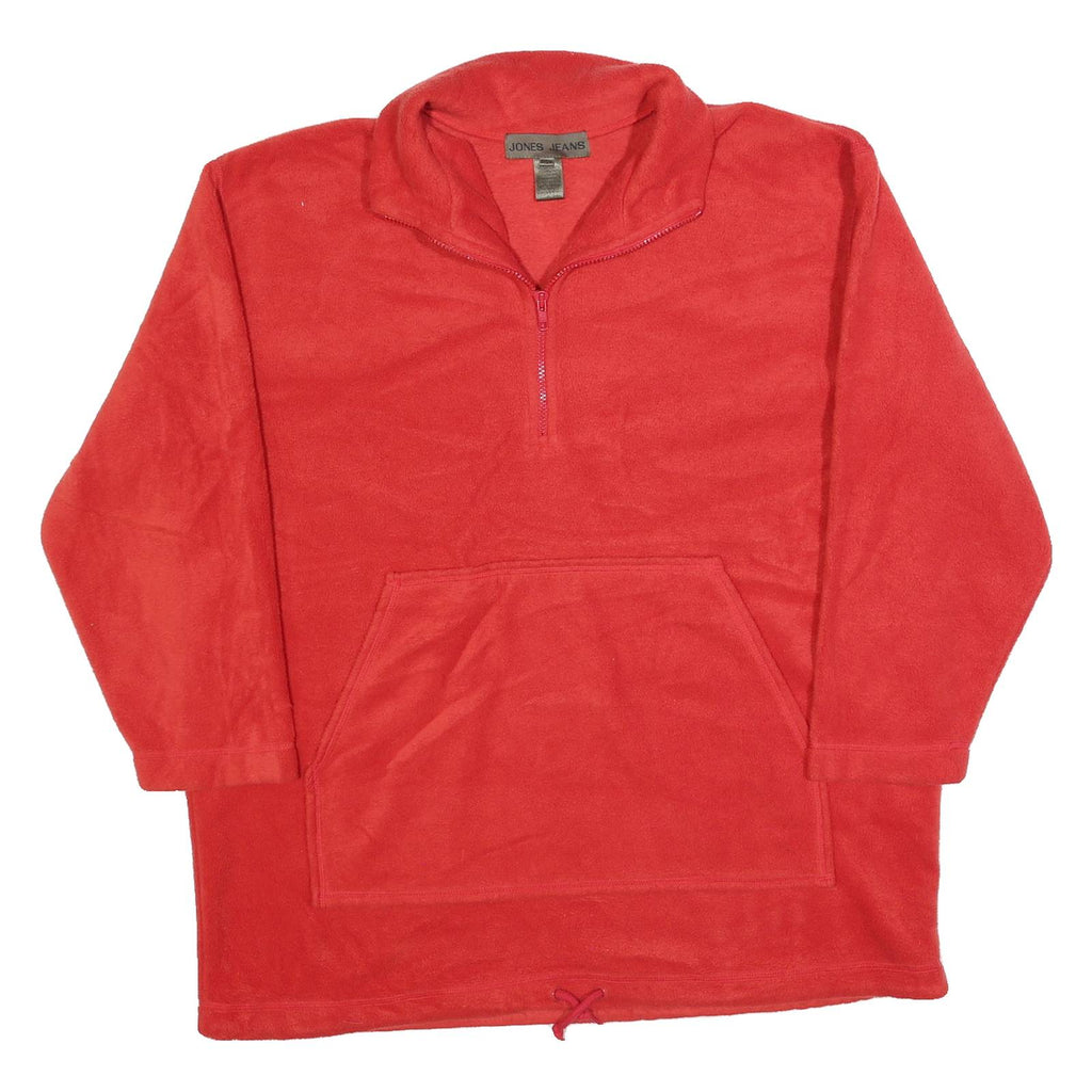 JONES JEANS Womens Red Plain Pullover Fleece Crew Neck XL Casual Warm Jumper