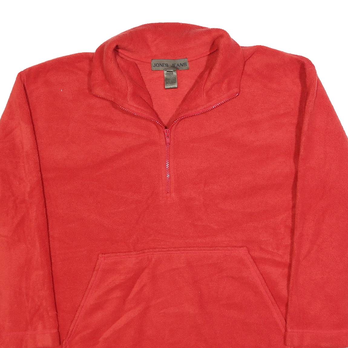 JONES JEANS Womens Red Plain Pullover Fleece Crew Neck XL Casual Warm Jumper