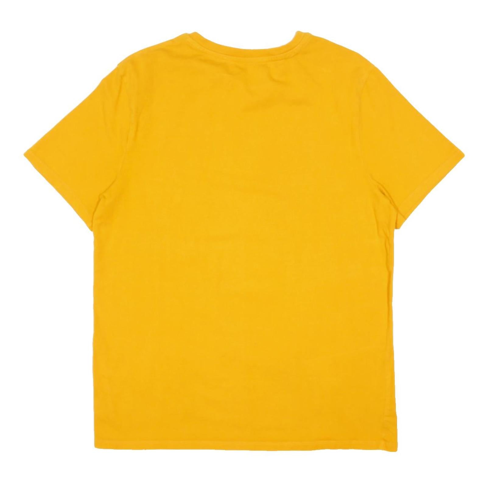 TOMMY HILFIGER Mens Yellow T-Shirt L Short Sleeve Crew Neck Small Logo