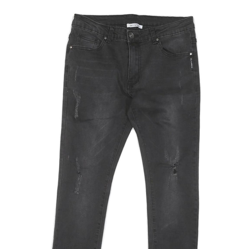 GF FERRE Womens Black Slim Skinny Denim Rinse W28 L27 Stretch Cotton Blend Jeans