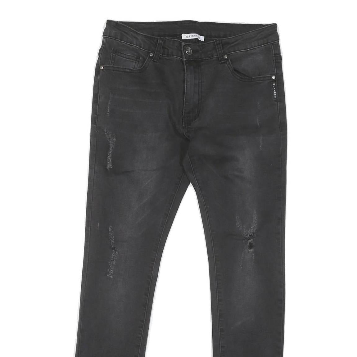 GF FERRE Womens Black Slim Skinny Denim Rinse W28 L27 Stretch Cotton Blend Jeans
