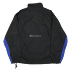 CHAMPION Mens Black & Blue Zip Jacket M Polyester Blend Sportswear Track