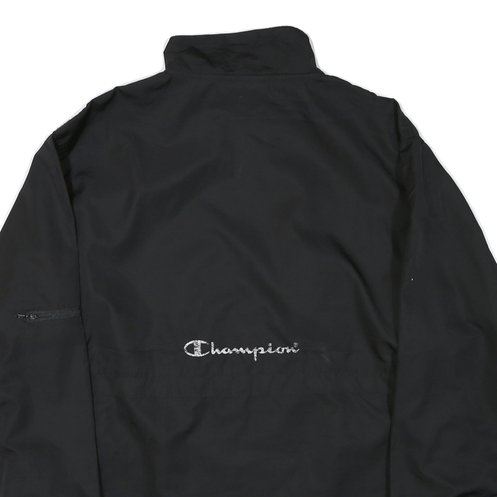 CHAMPION Mens Black & Blue Zip Jacket M Polyester Blend Sportswear Track