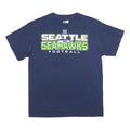 NFL Mens Blue Seattle Seahawks Football Graphic T-Shirt L Crew Neck Short Sleeve