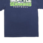 NFL Mens Blue Seattle Seahawks Football Graphic T-Shirt L Crew Neck Short Sleeve