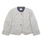 KOCCA Womens White Linen Button Jacket XL Woven Classic Elegant Fashion