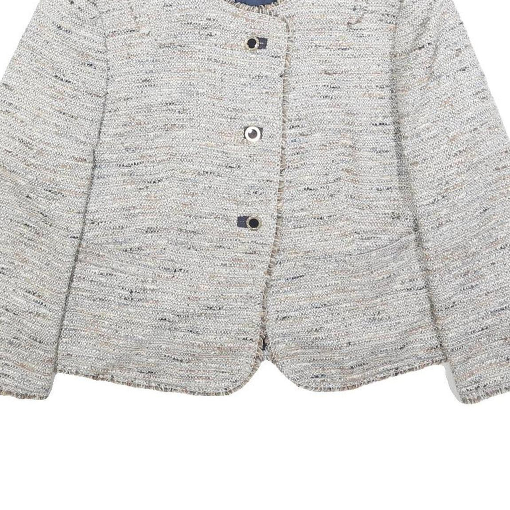 KOCCA Womens White Linen Button Jacket XL Woven Classic Elegant Fashion