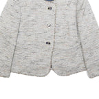 KOCCA Womens White Linen Button Jacket XL Woven Classic Elegant Fashion