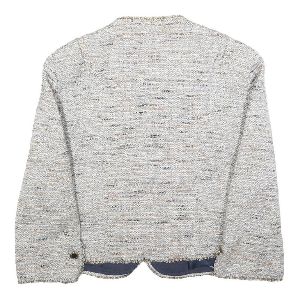 KOCCA Womens White Linen Button Jacket XL Woven Classic Elegant Fashion