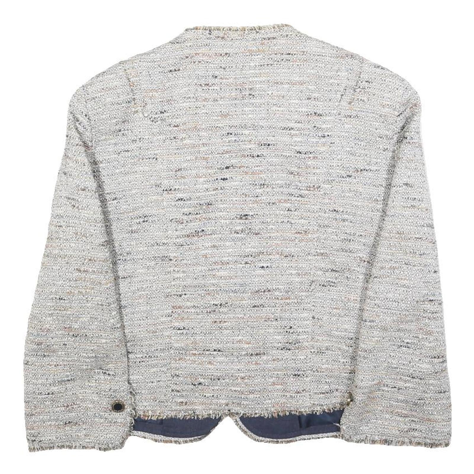 KOCCA Womens White Linen Button Jacket XL Woven Classic Elegant Fashion