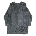 MAAK Womens Blue Plain Top Long Sleeve Button Neck M Stylish Casual