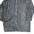 MAAK Womens Blue Plain Top Long Sleeve Button Neck M Stylish Casual