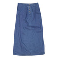 TALBOTS Womens Blue Cotton Blend Denim Midi Skirt M Button Front Casual