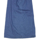 TALBOTS Womens Blue Cotton Blend Denim Midi Skirt M Button Front Casual