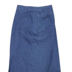 TALBOTS Womens Blue Cotton Blend Denim Midi Skirt M Button Front Casual
