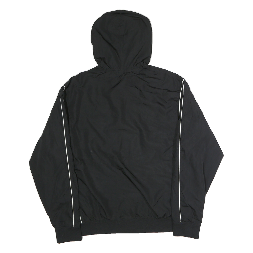 NIKE Womens Black & White Zip Hooded Jacket XL Polyester Sport Casual