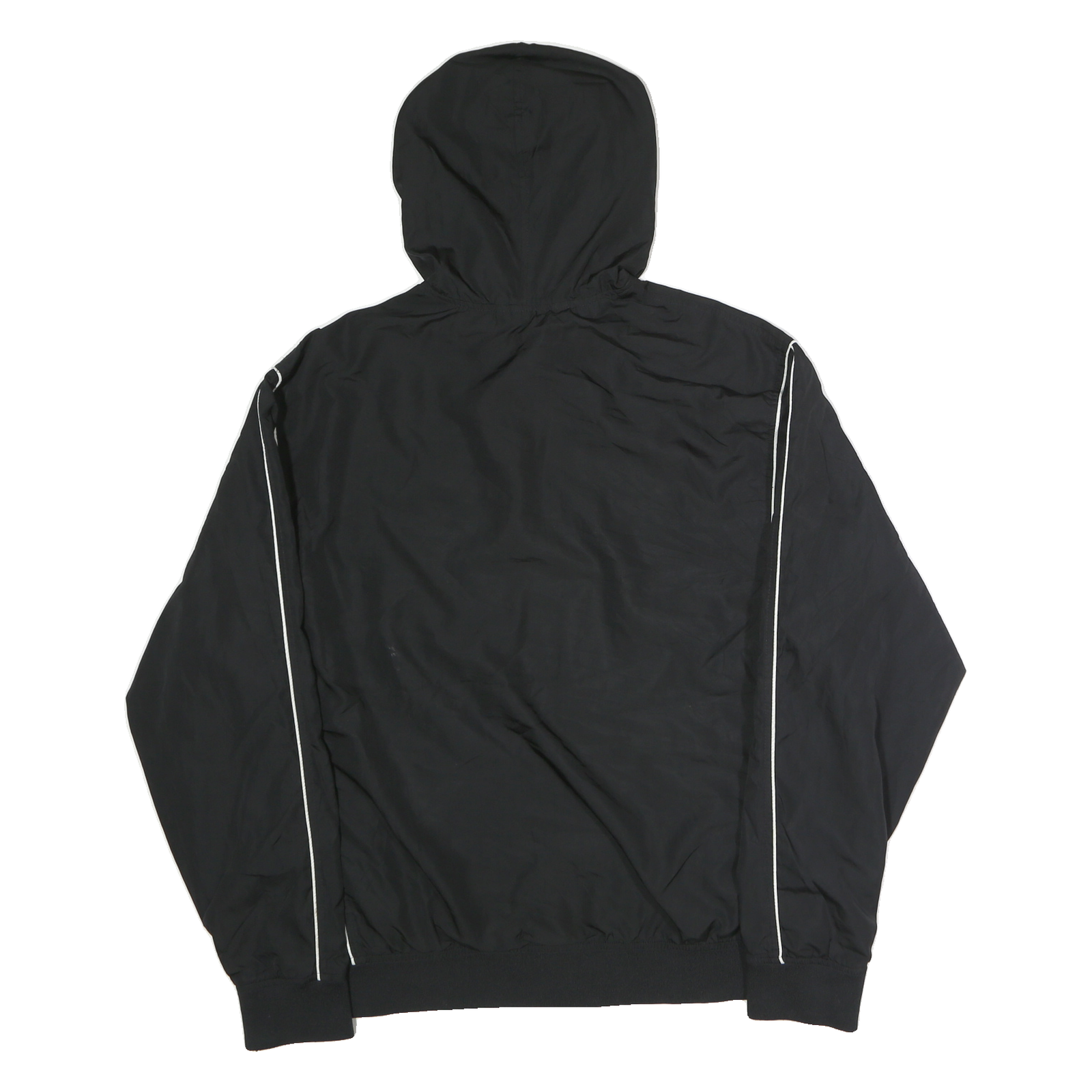 NIKE Womens Black & White Zip Hooded Jacket XL Polyester Sport Casual