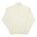YORK Mens Cream 1/4 Zip Sweatshirt L Zip Neck Cotton Pullover Casual