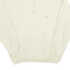 YORK Mens Cream 1/4 Zip Sweatshirt L Zip Neck Cotton Pullover Casual