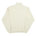 YORK Mens Cream 1/4 Zip Sweatshirt L Zip Neck Cotton Pullover Casual