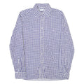 CARRISTAR Mens Shirt Blue Houndstooth Long Sleeve M