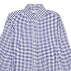 CARRISTAR Mens Shirt Blue Houndstooth Long Sleeve M