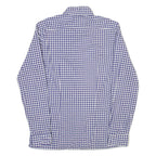 CARRISTAR Mens Shirt Blue Houndstooth Long Sleeve M