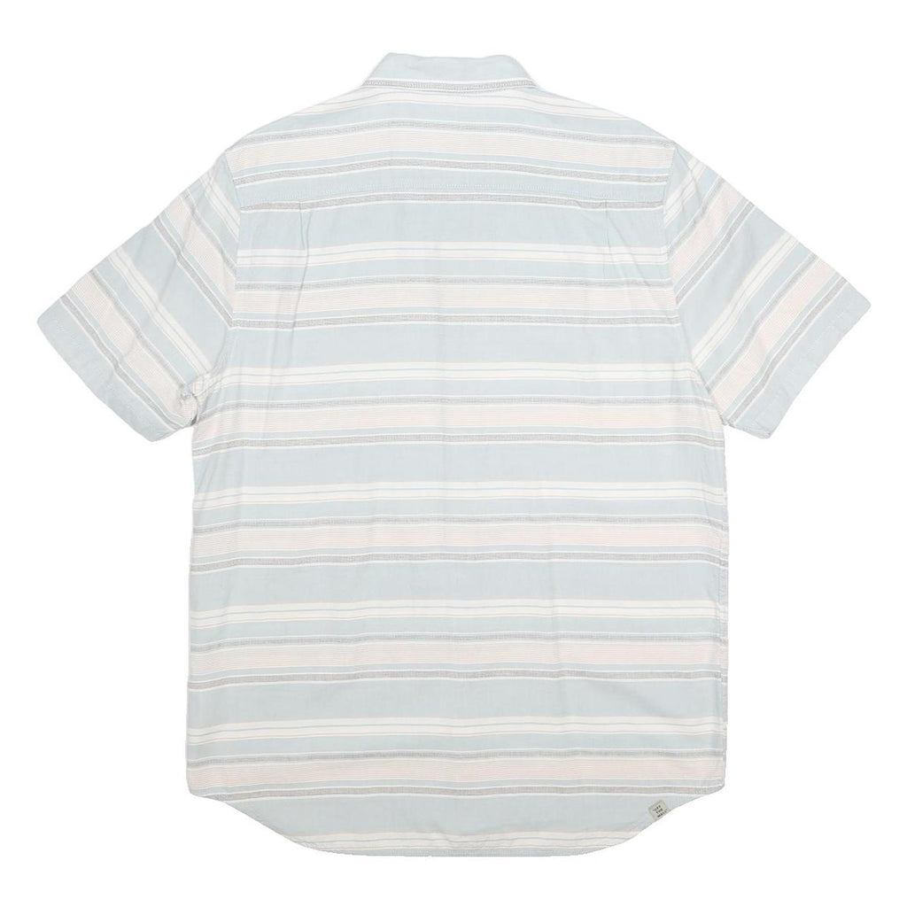 VANS Mens Blue & White Striped Cotton Shirt M Casual Summer Button Down