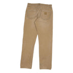 CARHARTT Mens Jeans Beige Regular Straight Denim W29 L32 Cotton Blend Zip