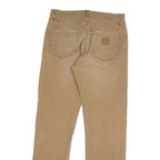 CARHARTT Mens Jeans Beige Regular Straight Denim W29 L32 Cotton Blend Zip