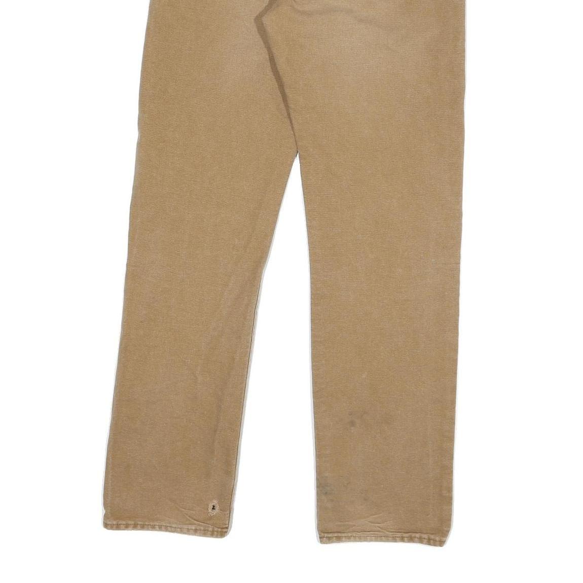 CARHARTT Mens Jeans Beige Regular Straight Denim W29 L32 Cotton Blend Zip