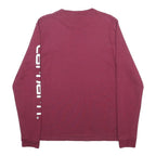 CARHARTT WIP Mens Maroon Long Sleeve Crew Neck Printed Logo T-Shirt M