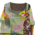 Womens Printed Top Green Crazy Pattern L