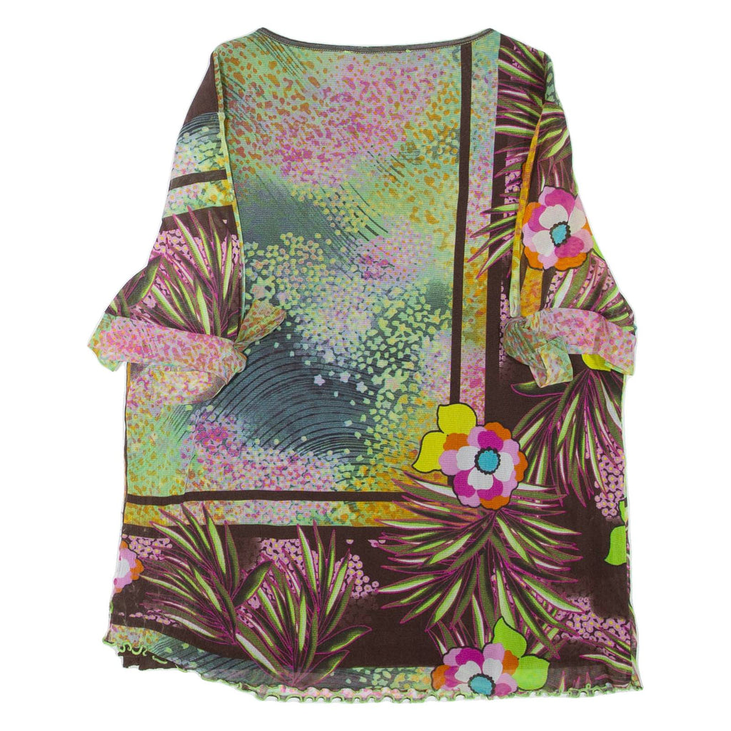 Womens Printed Top Green Crazy Pattern L