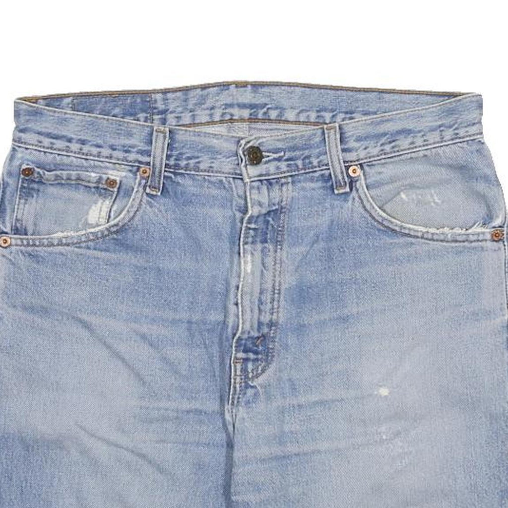 LEVI'S Mens Blue Denim Casual Shorts M W33 Cut-Off Distressed