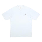 ADIDAS Mens White Short Sleeve Plain Polo Shirt M Cotton Blend Classic Fit