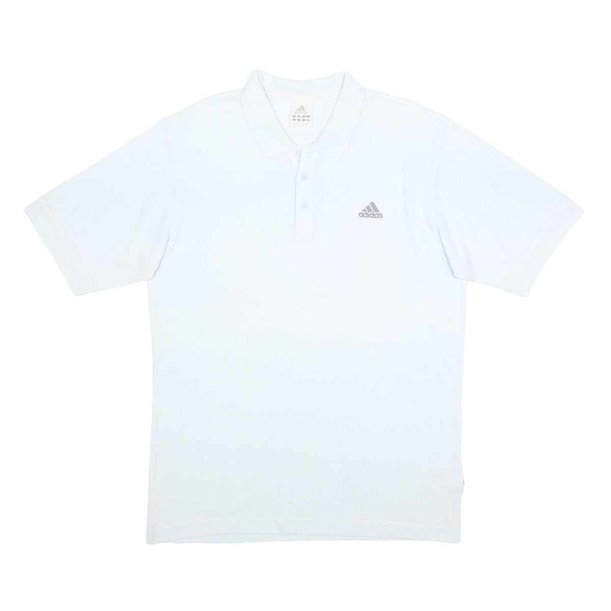 ADIDAS Mens White Short Sleeve Plain Polo Shirt M Cotton Blend Classic Fit