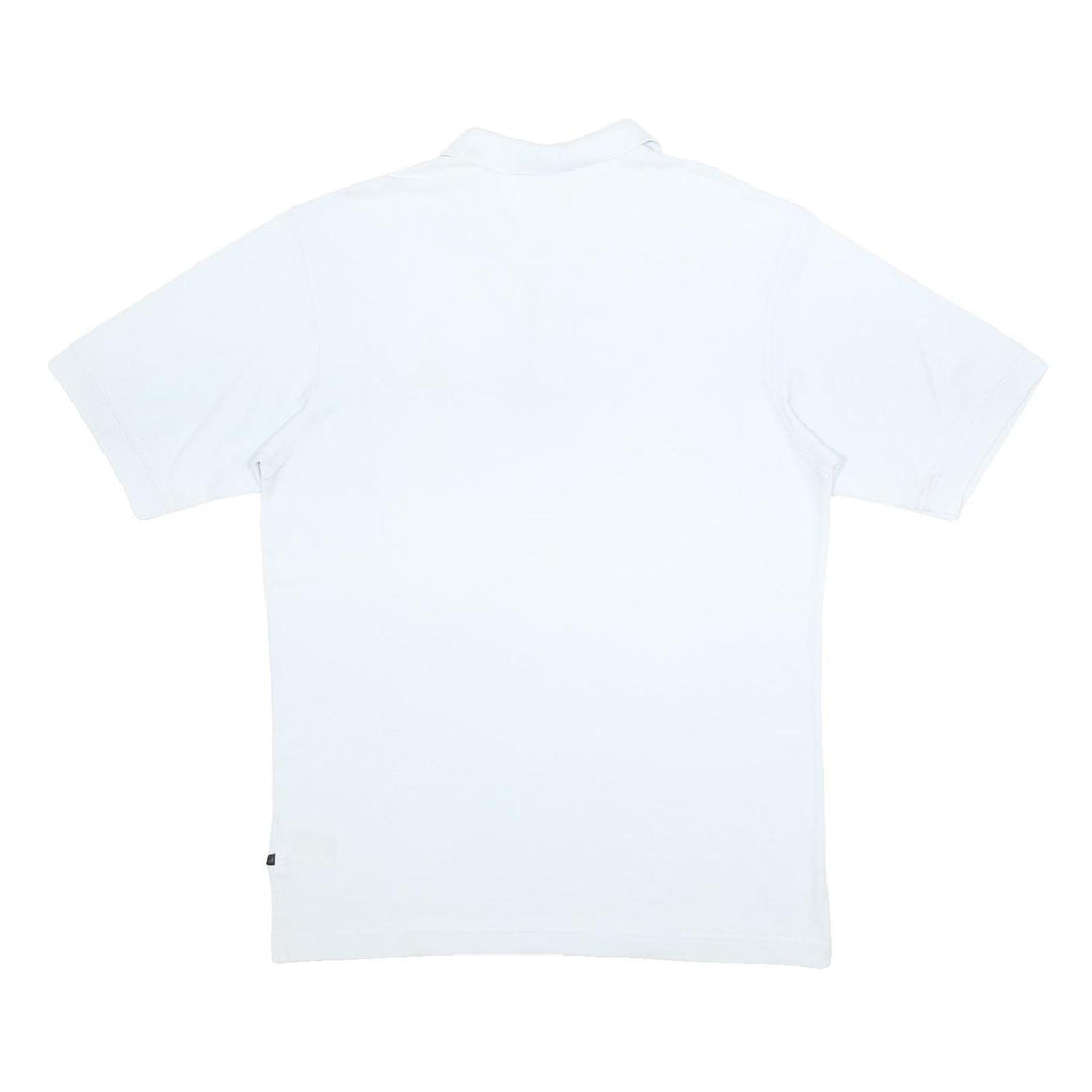 ADIDAS Mens White Short Sleeve Plain Polo Shirt M Cotton Blend Classic Fit