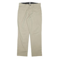 DICKIES Mens Cotton Blend Beige Regular Fit Straight Leg Trousers W32 L31