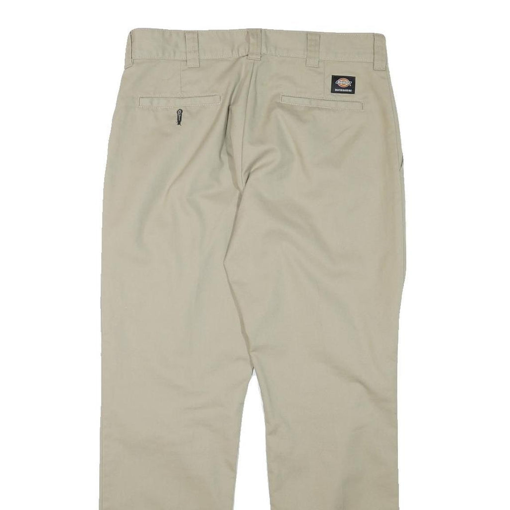 DICKIES Mens Cotton Blend Beige Regular Fit Straight Leg Trousers W32 L31