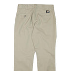 DICKIES Mens Cotton Blend Beige Regular Fit Straight Leg Trousers W32 L31