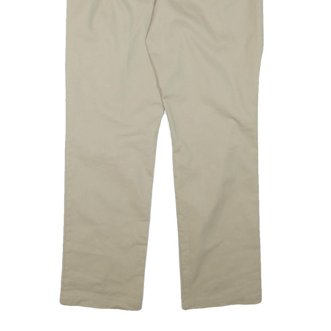 DICKIES Mens Cotton Blend Beige Regular Fit Straight Leg Trousers W32 L31