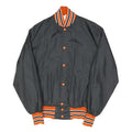 NEFF Mens Black & Orange Band Jacket S Nylon Plain Button Closure Ribbed Cuffs