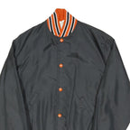NEFF Mens Black & Orange Band Jacket S Nylon Plain Button Closure Ribbed Cuffs